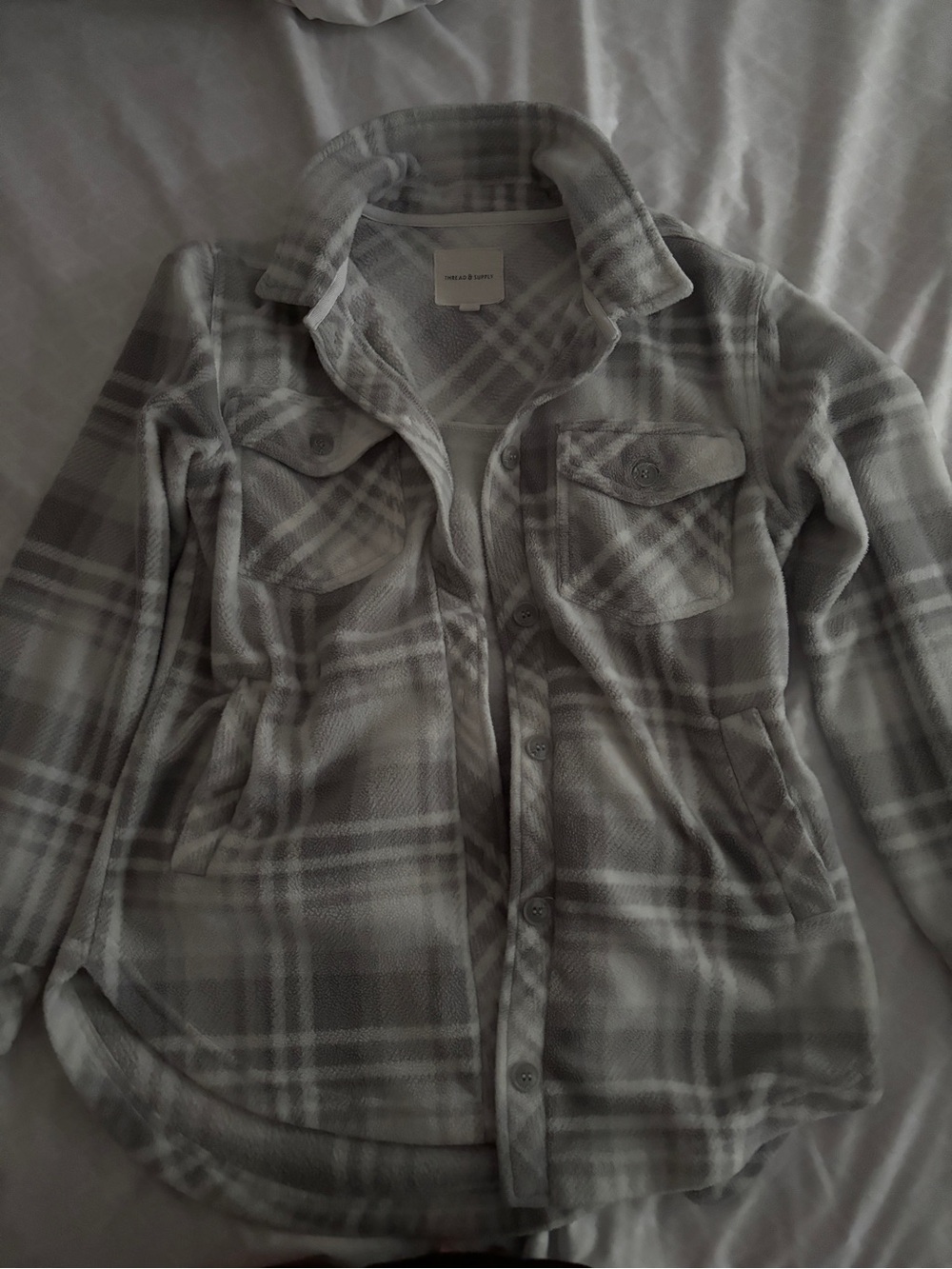 Madewell Gray Plaid Utility Jacket